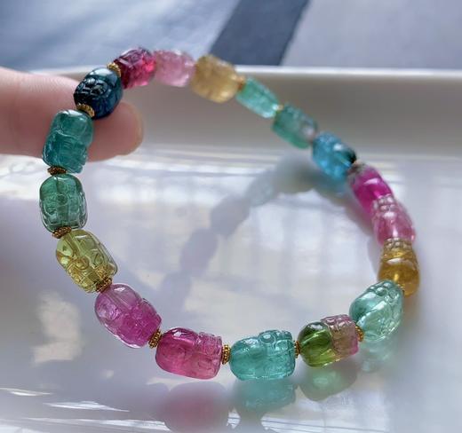 单圈彩虹貔貅碧玺手串 商品图3