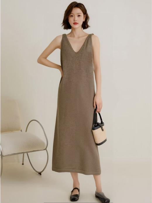 【孤品捡漏】（样衣）G81咖色背心窄版背心裙-喜出 商品图0