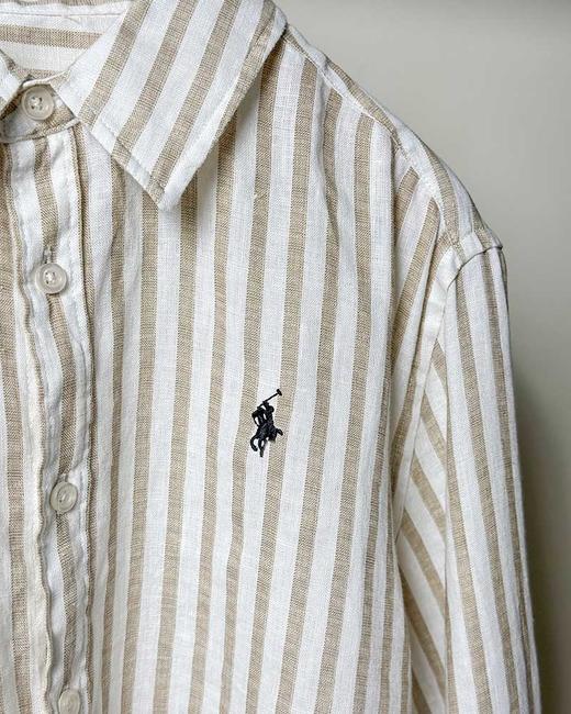 单品包邮现货 THS-无 RL马球家 女士 经典亚麻条纹衬衫 3色 BG2821 商品图9