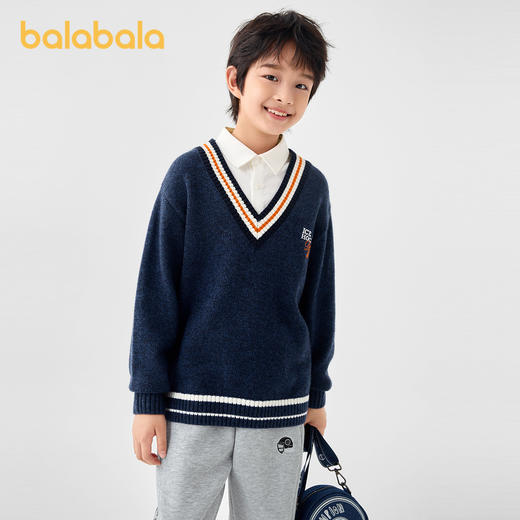 巴拉巴拉童装儿童毛衣男童冬装羊毛衫假两件线衣百搭时尚上衣舒适 商品图2
