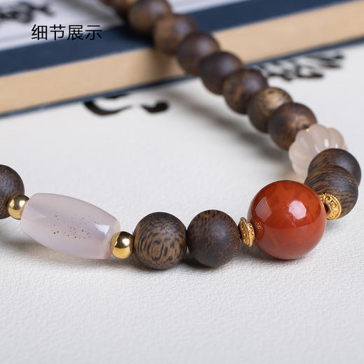 xy0577沉香+南红 双圈手链项链 商品图5