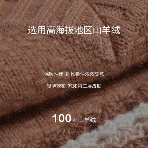 羊绒手钩V领长袖女套衫  SJF97W351N 商品图2