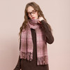 【臻暖围巾】三彩2025新款复古树莓粉格纹流苏拉毛保暖氛围感女 商品缩略图2