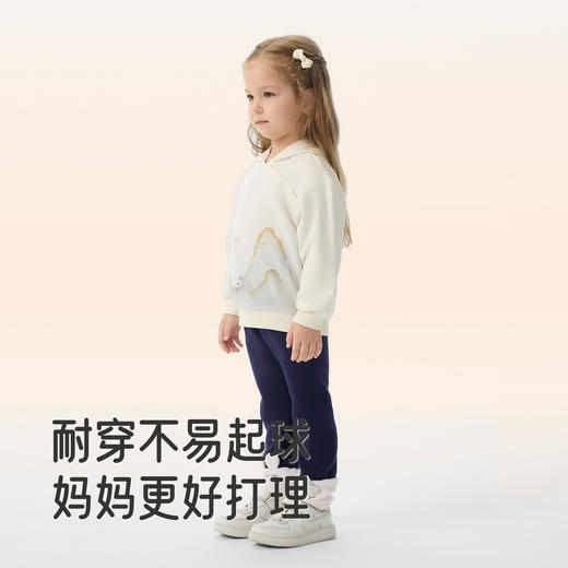 英氏儿童裤子秋冬加绒保暖户外女童打底裤新款长裤百搭女宝宝裤子 商品图2