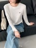 LS竹纤维女士时尚圆领字母刺绣长袖打底衫13302 商品缩略图0