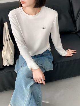 LS竹纤维女士时尚圆领字母刺绣长袖打底衫13302