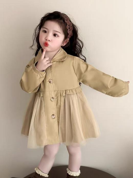 【孤品捡漏】G108女童卡其风衣外套-喜出 商品图2
