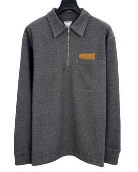 男款编织皮革长袖Polo衫005