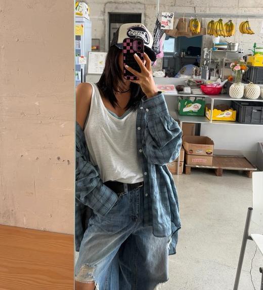 老米优品🎈3-5天发！把松弛感穿成日常~《 100%棉 复古格纹衬衫》水洗过的做旧感棉纱，让每道格纹都藏着故事 , 慵懒随性~ CY250827A 商品图0