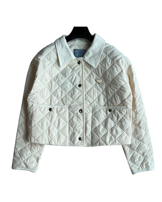 女款短款三角标菱格棉服020 商品图0