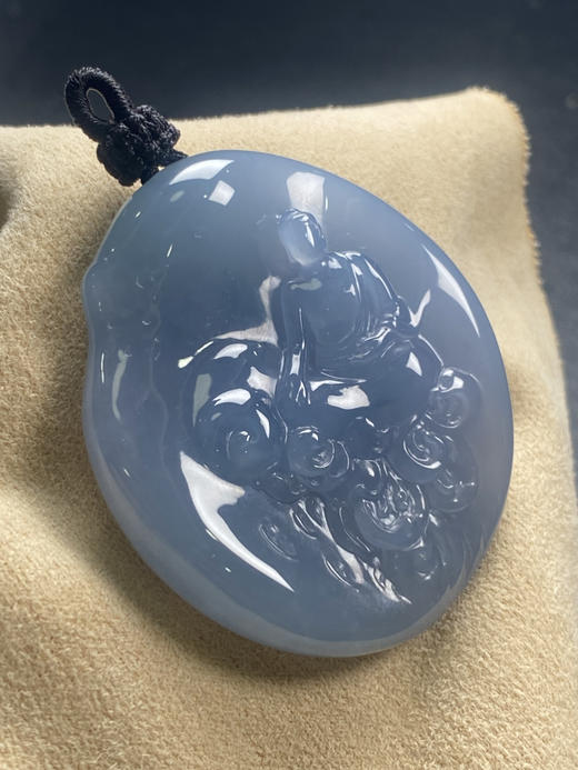 【FC0134】翡翠紫罗兰莲花悟道牌挂件 厚庄大气  色泽娇艳 雕工精美 商品图2