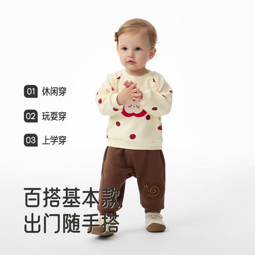 英氏儿童裤子秋冬保暖男宝屁屁裤小童外出防寒束脚裤加绒秋冬裤子 商品图3