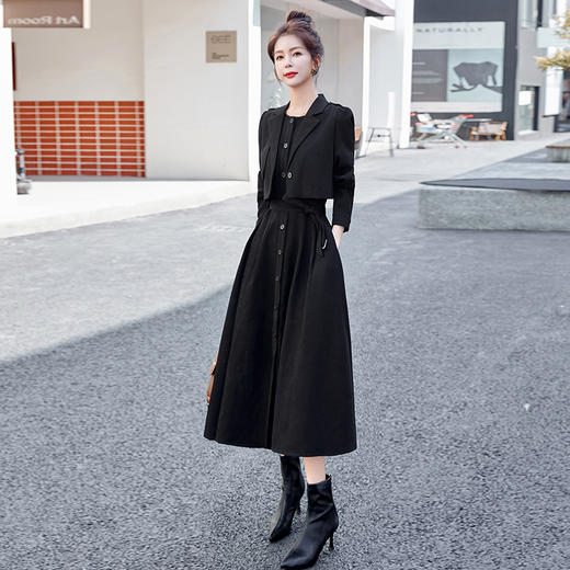 HR CPYY22031新款气质高级感马甲衬衫裙两件套 商品图3