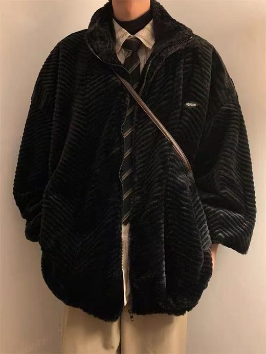 【孤品捡漏】G57男女款秋冬夹棉毛毛宽松外套-喜出 商品图0