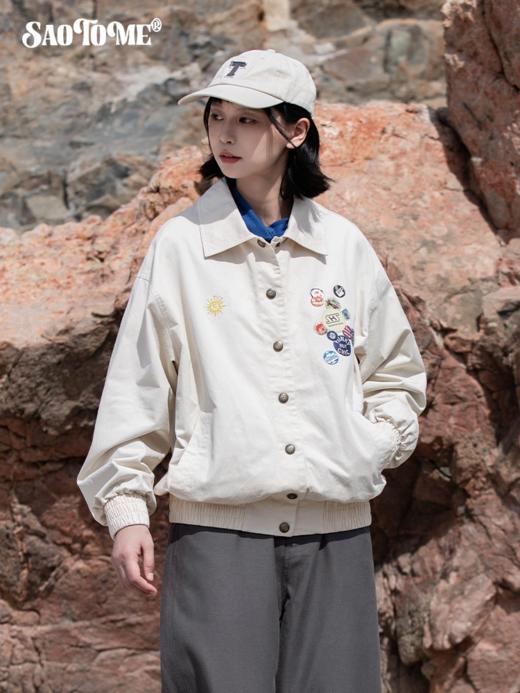 早乙女惠子saotome/STMWT13297/徽章水洗教练夹克 商品图2