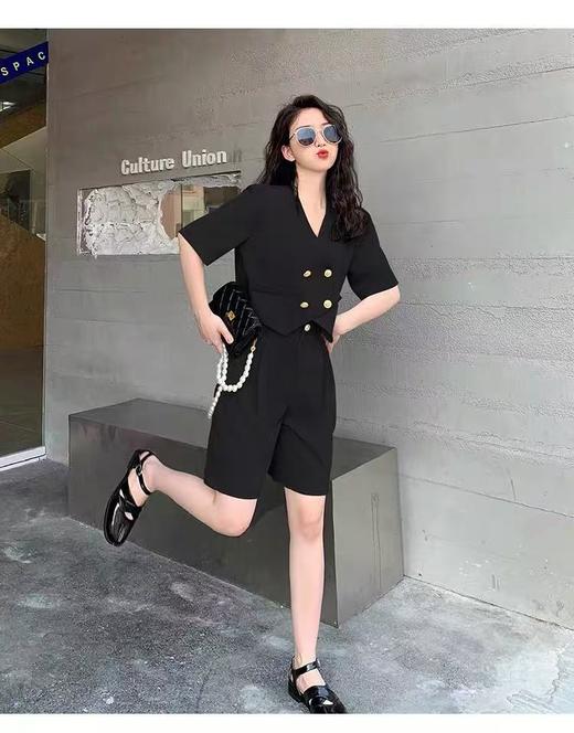 【孤品捡漏】（套装）G111藏短袖➕短裤小西装2件套-喜出 商品图7