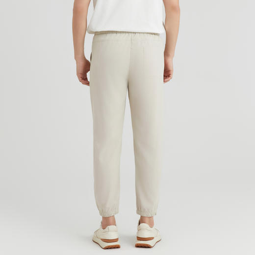 【易打理】圣得西男士休闲裤2025秋季新款时尚松紧腰头系带锥形裤 商品图1