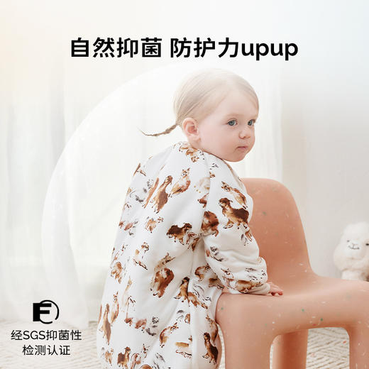 cutelife【竹柔夹棉睡袋】椰油针织婴儿防踢被秋冬夹棉分腿睡袋保暖防寒 商品图3