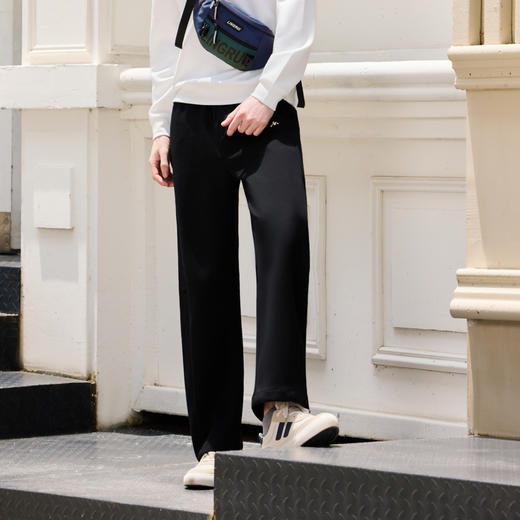 半身缘男裤 秋季宽松针织空气层面料卫裤休闲裤253201P17730070 商品图2