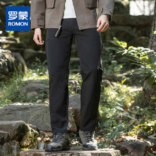 【加绒保暖】罗蒙男士秋冬户外休闲裤加绒加厚保暖舒适直筒时尚通勤休闲百搭男士长裤 商品图0