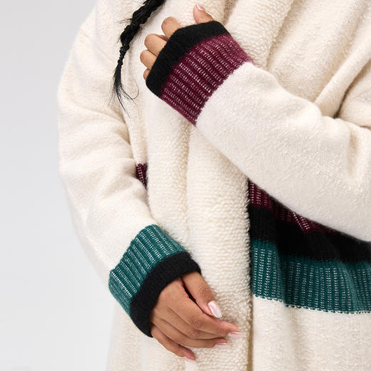 羊绒浮线撞色长款开衫  SJF97W305N 商品图5