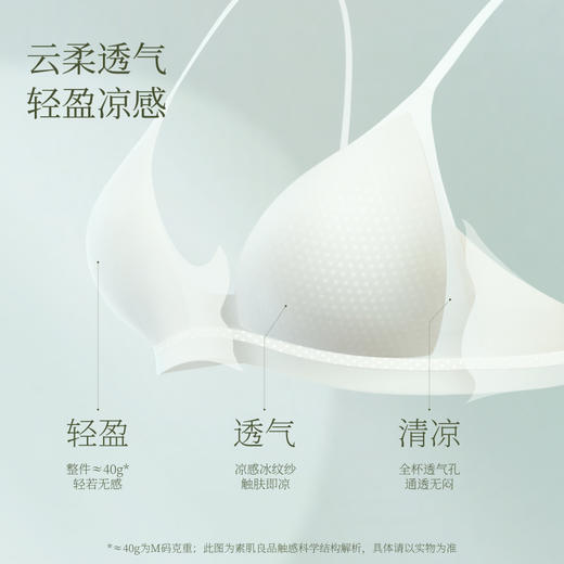 素肌良品 【钻石小清凉】小胸聚拢内衣女法式无痕透气细肩带三角杯MX303 商品图1