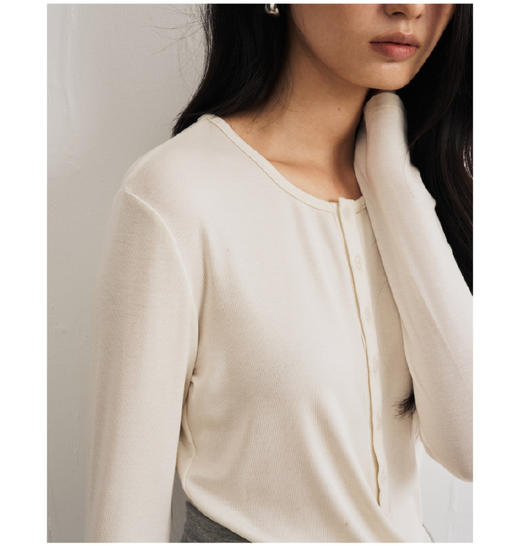 《小山羊》半扣羊毛衣丨纸片人穿搭 醋酸纤维 商品图5