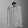 【DG】大依优型大码男装长袖衬衫新款男士宽松时尚加肥加大码商务休闲方领条纹长袖 商品缩略图2