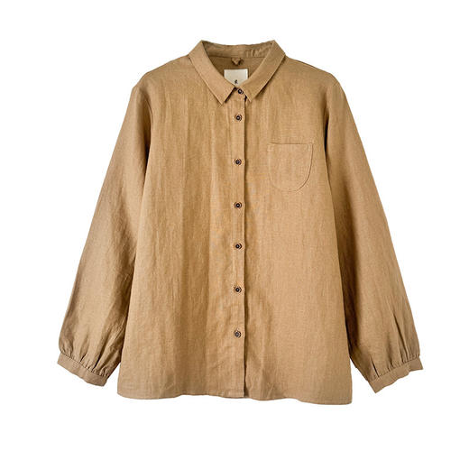 GYH 9815简约翻领衬衣显瘦文艺休闲长袖衬衫 商品图4