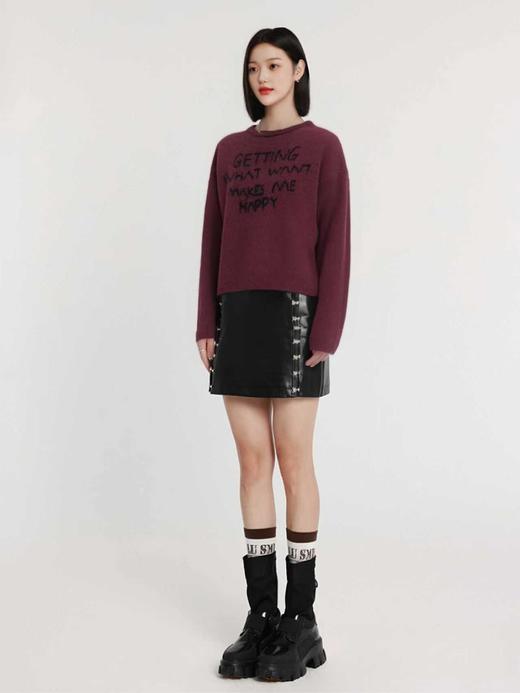 【孤品捡漏】（样衣）G67 38.4%绵羊毛刺绣字母软糯毛衣-喜出 商品图2