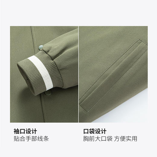 圣得西男士撞色条纹棒球领商务休闲夹克2025年秋季新款中青年茄克 商品图3