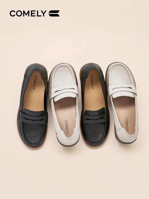 【云粉节】BF楼康莉女鞋舒适坡跟乐福鞋豆豆鞋2025秋款平底鞋一脚蹬简约KHM61010 吊牌价899 活动价439 商品图1