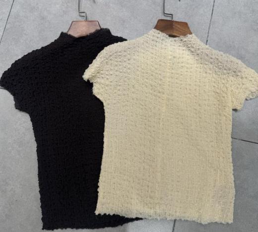 【门店同款】ENJOY夏季泡泡半高领毛边上衣 157847752 商品图0