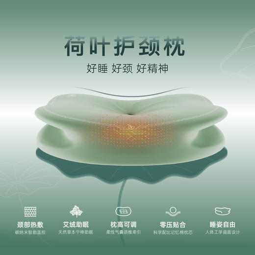 【自由调节 颈部支撑力】添眠荷叶护颈枕  艾绒舒眠 天然草本宁神助眠 商品图5