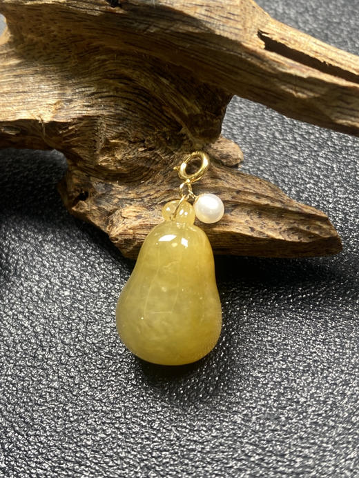 【FC0122】18K镶嵌翡翠冰黄福瓜小提溜  冰润光泽  饱满细腻  福气满满 商品图1