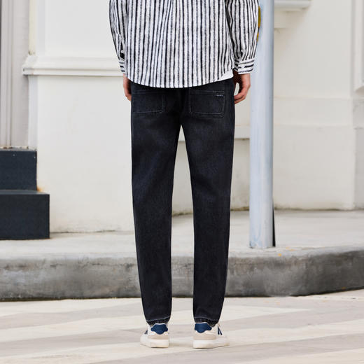 半身缘男裤 秋季合时尚体版型弹性松紧腰牛仔裤253301P10130055 商品图4