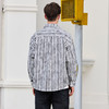 半身缘男装 秋季微阔版型条纹字母全棉长袖衬衫253112P01010032 商品缩略图4