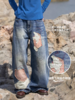 早乙女惠子saotome/STMKZ13398/水洗飞乌贴布绣牛仔裤 商品缩略图1