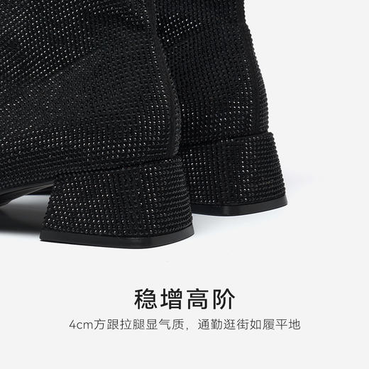 星期六优雅满钻粗跟时装靴SSD4116154 商品图14