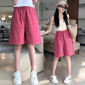 【孤品捡漏】G114女童玫红水洗棉五分短裤-喜出