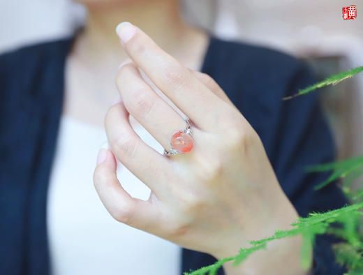 南红冰飘【冰绯云栖】套装，925银镶 商品图5