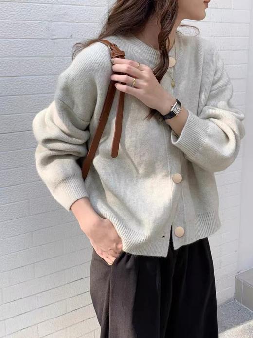 【孤品捡漏】（样衣）G69 花灰高级感圆领针织开衫-喜出 商品图1