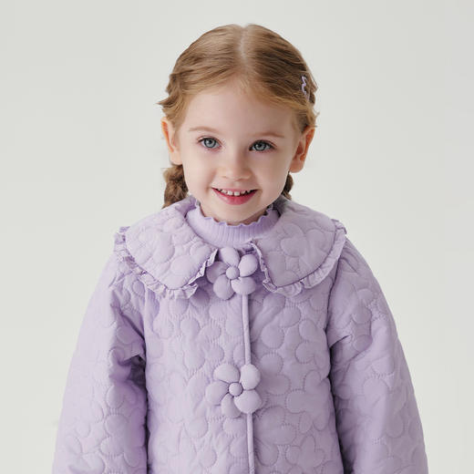 马克珍妮女童花朵绗棉翻领外套2025年秋装新款551600 商品图2