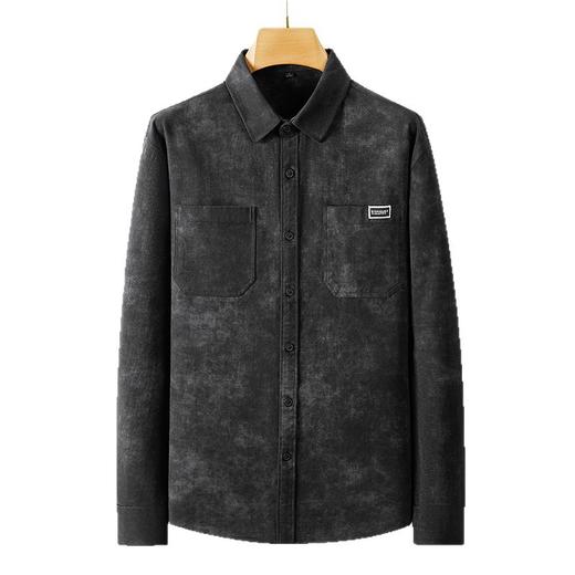 【超大码】【DDS】大依优型纯棉大码衬衫男士长袖衬衣翻领时尚秋季新款印花工装衬衫加肥加大宽松免烫抗皱300斤 商品图4