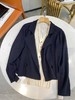 【孤品捡漏】G130藏青包边精致针织西装-喜出 商品缩略图3