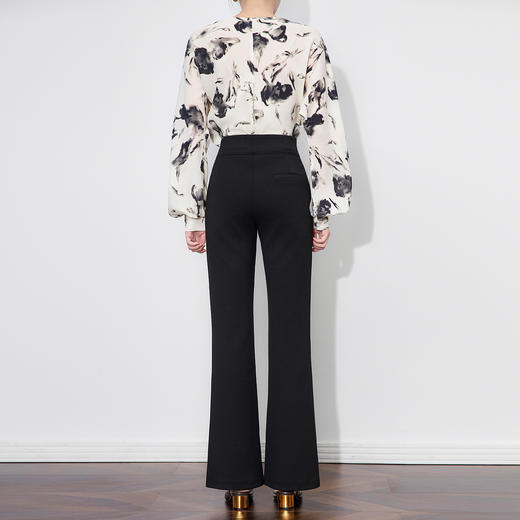 「高货wl」全新升级【铂金会员247/天猫329/差价82】(00033)洛诗琳新款气质显高微喇裤2025秋季超模显瘦休闲小黑裤女 商品图2