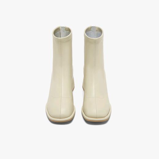 【云粉节】 BF楼百思图2025冬季新款白色法式小踝靴粗跟女短靴马丁靴E5610DZ5吊牌价799.现价299 商品图2