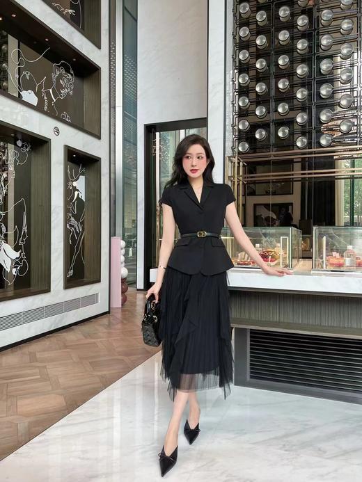 7G23238#收腰显瘦西装外套网纱裙两件套 商品图0