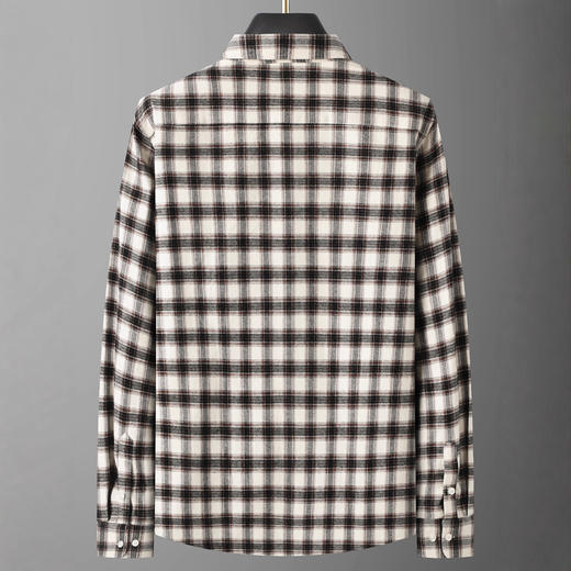 【100%棉】【DG】大依优型大码男装全棉长袖衬衫时尚休闲小格子衬衣男士大码打底衫肥佬宽松纯棉新 商品图2