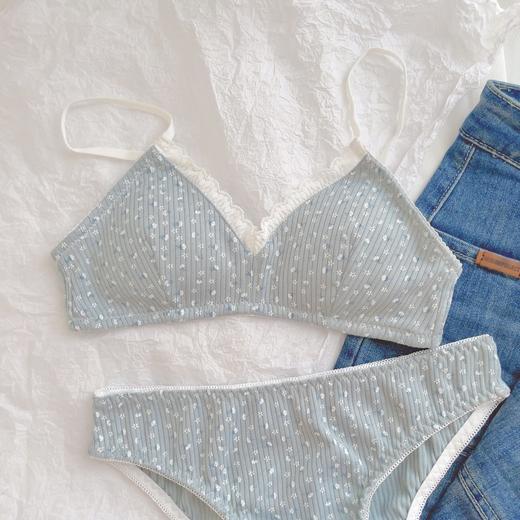 【GZ】无忧购49元2件韩系内衣小胸聚拢学生少女薄款文胸内裤套装（截单后3-5天发货) 商品图8